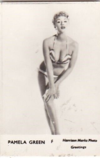 Pamela Green - Showgirl/ Starlet Pin - Up 1950s Greetings " Mini " Photocard