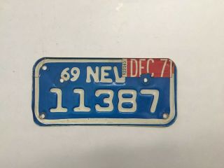 1969 Nevada Vintage Antique Motorcycle License Plate