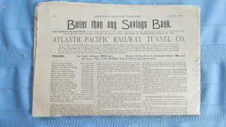 1890 Pomeroy Advance Thought Newspaper - Atlantic - Pacific Railway Tunnel Promoter 3