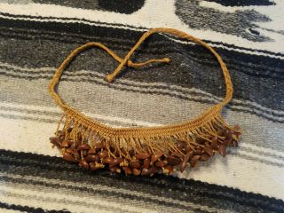 Old Vintage Bora Peru Amazon Indian Nut Shell Headband/ Seed /south America