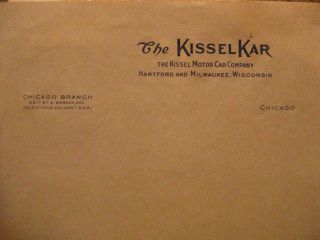 Kissel Kar The Kissel Motor Company Letterhead Chicago Branch