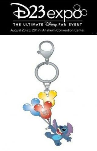D23 Expo 2019 Disney Stitch With Mickey Balloons Key Chain Keychain
