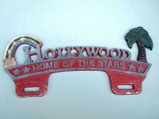 Hollywood Vacation Advertising License Plate Topper For Car.