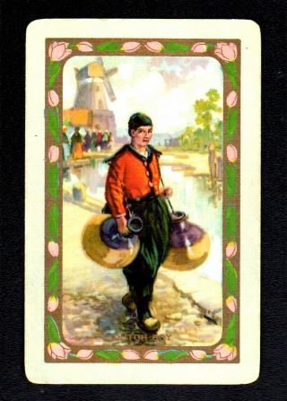 Vintage Swap/playing Card - Titled - Dutch Boy (linen)