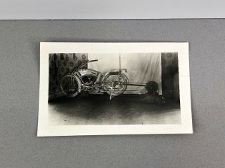 Vintage 1910s - 20s Iver Johnson Motorcycle On Pumper? Old M/c Biker Club Photo