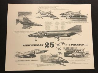 Mcdonnell Douglas F - 4 Phantom 25th Anniversary Poster Great