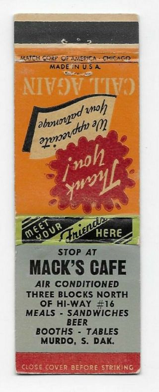Vintage Matchbook Cover Adv.  Mack 