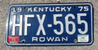 Kentucky 1975 / 77 License Plate Hfx - 565