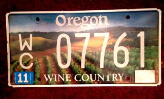 2000s Oregon Wine Country Grapes Vineyard Viticulture Specialty License Plate Or