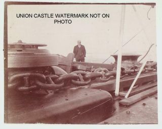 Unique Personal Photo White Star Line Rms Cedric Anchor Cable Foredeck June 1904