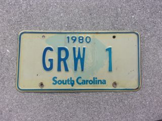 South Carolina 1980 License Plate Grw 1