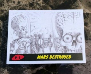 2017 Topps Mars Attacks Complete 55 Card Base Set (pencil Art)