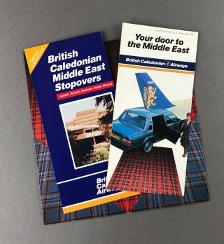 British Caledonian Airways Middle East Airline Sales Brochure 1987 Timetable