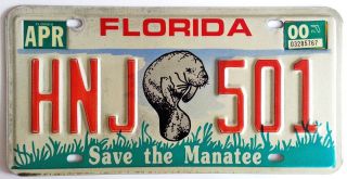 Save The Manatee Florida Tag Car Licence Plate Auto Marine Wildlife Specialty