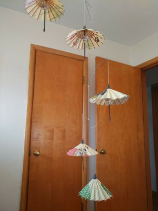 Mini Paper Parasol Mobile Asian Motif Patterns Miniature Unbrella Hand Made
