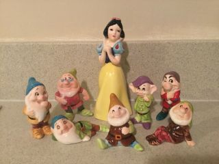 Vintage Disney Japan Snow White And The Seven Dwarfs Figurine Set