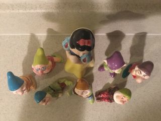 Vintage Disney Japan Snow White And The Seven Dwarfs Figurine Set 3