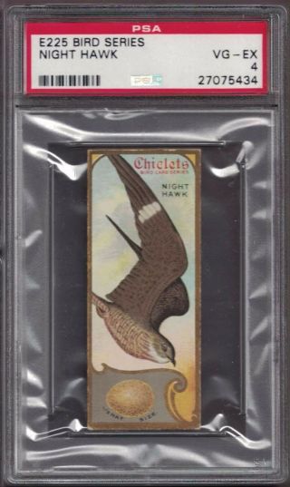 E225 Gum Card Sen Sen Chiclet,  Accurate Bird Studies Psa 4 Vg/ex Night Hawk