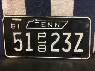 Vintage 1961 Tennessee Truck License Plate