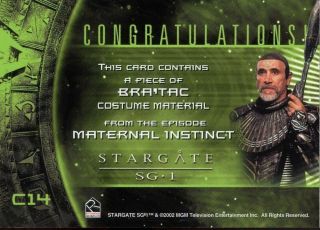 Stargate SG1 Season 5 Costume Card C14 Bra ' tac 2