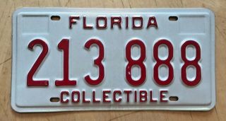 Florida Collectible Classic Antique Auto Historic License Plate " 213 888 " Fl
