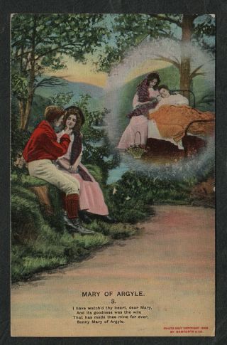 S544) Vintage Greetings Song Card - " Mary Of Argyle " (3) From 1906