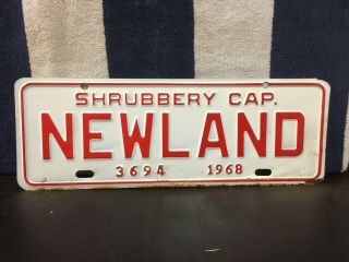 Vintage 1968 Newman’s,  North Carolina City License Plate