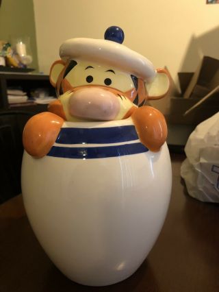 Disney Tigger Peek A Boo Cookie Jar.  Rare 8.  5”