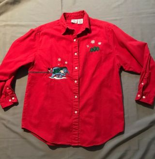 Vintage The Disney Store Red Woman Shirt Winnie The Pooh And Friends Size Large