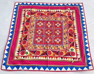 43 " X 43 " Handmade Embroidery Old Tribal Ethnic Wall Hanging Decor Tapestry