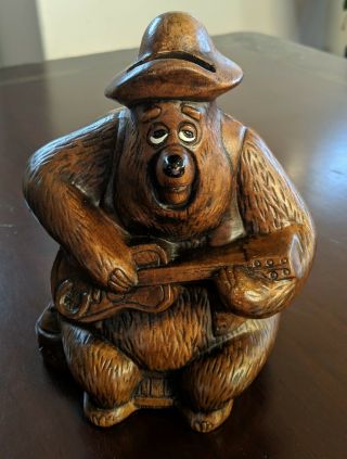 Vintage Disney Country Bear Jamboree Big Al Ceramic Bank With Stopper 1970s Rare