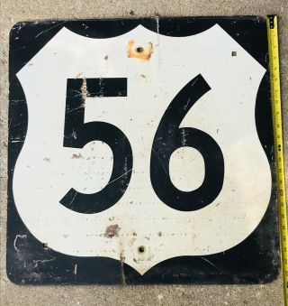 Kansas Mexico Okla Us - 56 Highway 56 Route Road Sign Shield Authentic