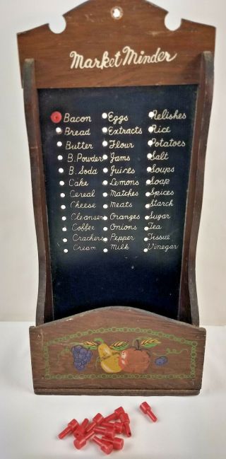 Vintage Wood Grocery List Board 