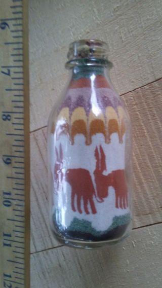 Vintage Sand Art In A Bottle Native American Design Donkey Joe F Berry