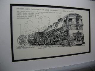 Southern Pacific Cabforward 4 - 8 - 8 - 2 1976 Exhibit Pen Ink Monster Steam