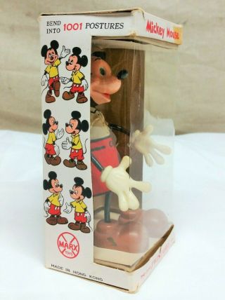 VINTAGE 1960 ' s MARX MICKEY MOUSE BENDABLE TWISTABLE TOY FIGURE IN THE BOX 4