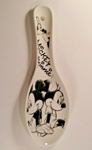 Jerry Leigh Disney Mickey And Minnie Mouse Sketch Ceramic Spoon Rest 9 Inches