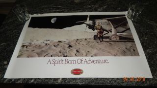 Vintage Hamilton Standard Airplane Propeller Advertising Poster Lindbergh Moon