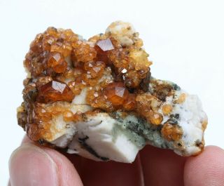 21g Natural Spessartine - Garnet crystal on feldspar Mineral specimens China 2