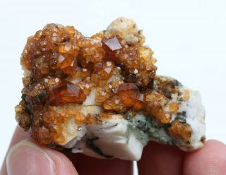 21g Natural Spessartine - Garnet crystal on feldspar Mineral specimens China 5