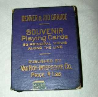 1920 Denver & Rio Grande Railroad Souvenir Playing Cards 53 Views Along The Line