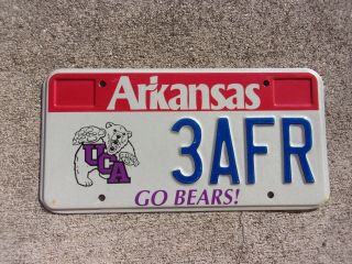 Arkansas Uca Go Bears License Plate 3afr