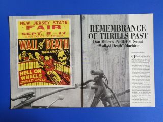 1930 Indian 101 Scout Wall Of Death Motorcycle - 8 Page Article