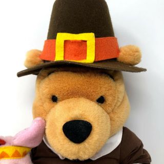 Winnie the Pooh and Piglet Toy Plush Thanksgiving Walt Disney Pilgrim Vintage 3