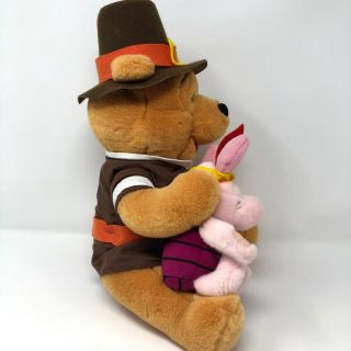 Winnie the Pooh and Piglet Toy Plush Thanksgiving Walt Disney Pilgrim Vintage 4