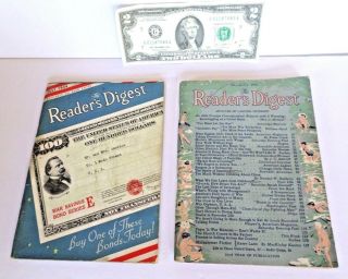 Vintage The Readers Digest Magazines - July 1944 And August 1943