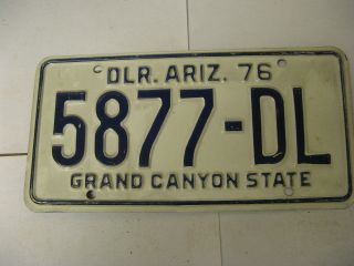 1976 76 Arizona Az Dealer License Plate 5877 - Dl