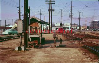 Kodak Transparency Pacific Electric E Olympic Blvd Four Tracks 9th Hooper 1950s