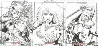 2018 Red Sonja 45th Anniversary Line Art Card Set From Dynamite Entertainment