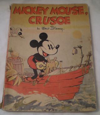 Vintage Mickey Mouse Crusoe 1936 By Walt Disney Whitman Pub.